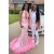 Long Pink Mermaid Lace Prom Dresses 801306