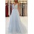 Long Blue Beaded Tulle Prom Dresses Formal Evening Dresses 801349