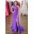 Mermaid Purple One Shoulder Long Prom Dresses 801350