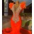 Mermaid Long Orange Red Beaded Prom Dresses 801368