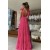 A-Line Deep V Neck Fuchsia Long Prom Dresses 801389