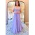 A-Line Chiffon and Lace Long Prom Dresses 801400
