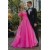 A-Line Long Pink Off the Shoulder Prom Dresses 801462
