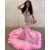 Mermaid Long Pink Beaded Prom Dresses 801474