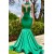Long Green Mermaid Halter Lace Prom Dresses 801489