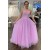 A-Line Strapless Long Tulle Prom Dresses 801522
