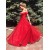 Long Red Sparkle Tulle Prom Dresses Formal Evening Gowns 901015