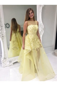 Long Yellow Prom Dresses Formal Evening Gowns 901033
