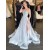 A-Line Tulle Long Beaded Prom Dresses Formal Evening Gowns 901034