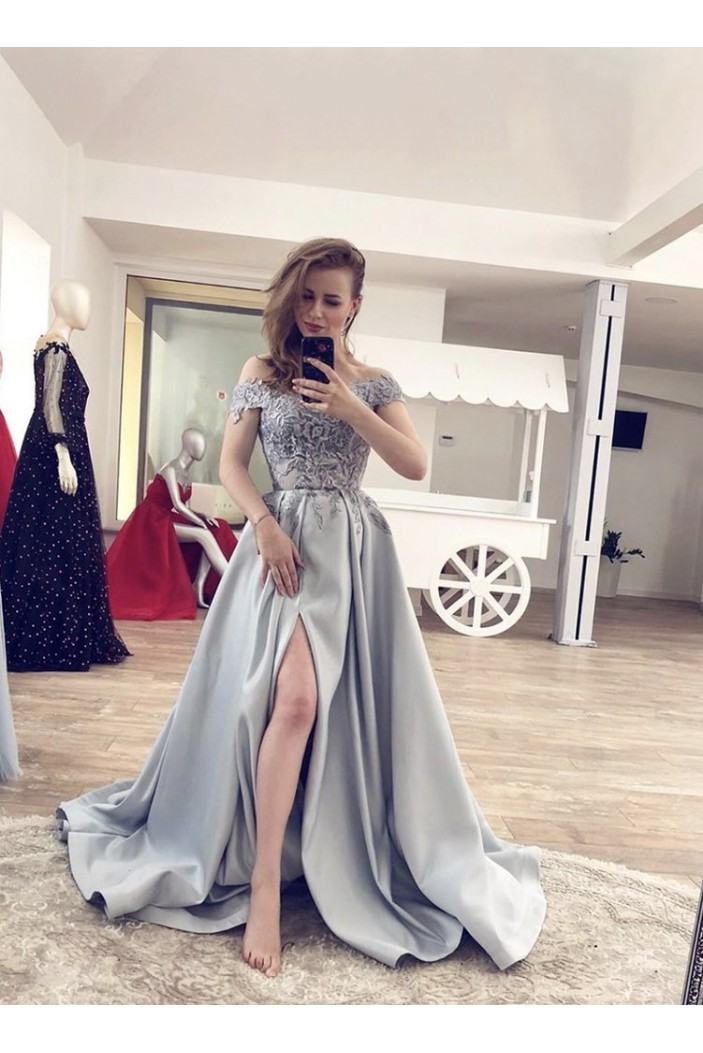 A-Line Lace Long Prom Dress Formal Evening Gowns 901142