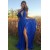 Long Blue One Shoulder Prom Dress Formal Evening Gowns 901149