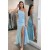 Long Blue Sheath One Shoulder Lace Prom Dress Formal Evening Gowns 901154