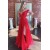 Long Red Off the Shoulder Prom Dress Formal Evening Gowns 901187