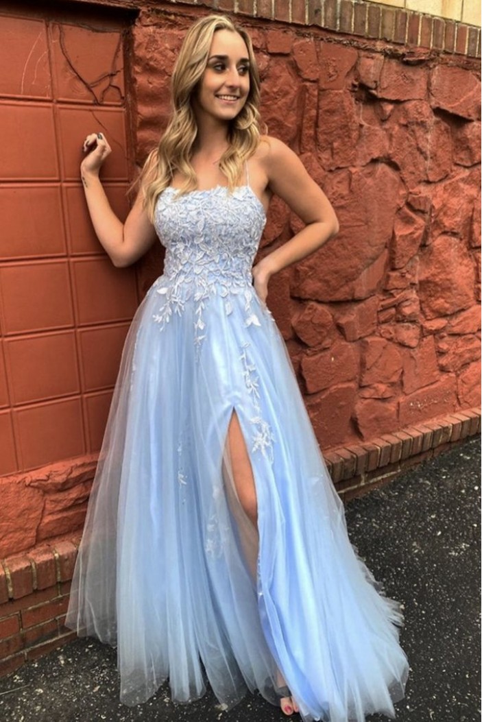 Long Blue Strapless Prom Dress Formal Evening Gowns 901191