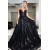 Long Black Lace Spaghetti Straps Prom Dress Formal Evening Gowns 901199