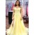Long Yellow Lace Off the Shoulder Prom Dress Formal Evening Gowns 901229