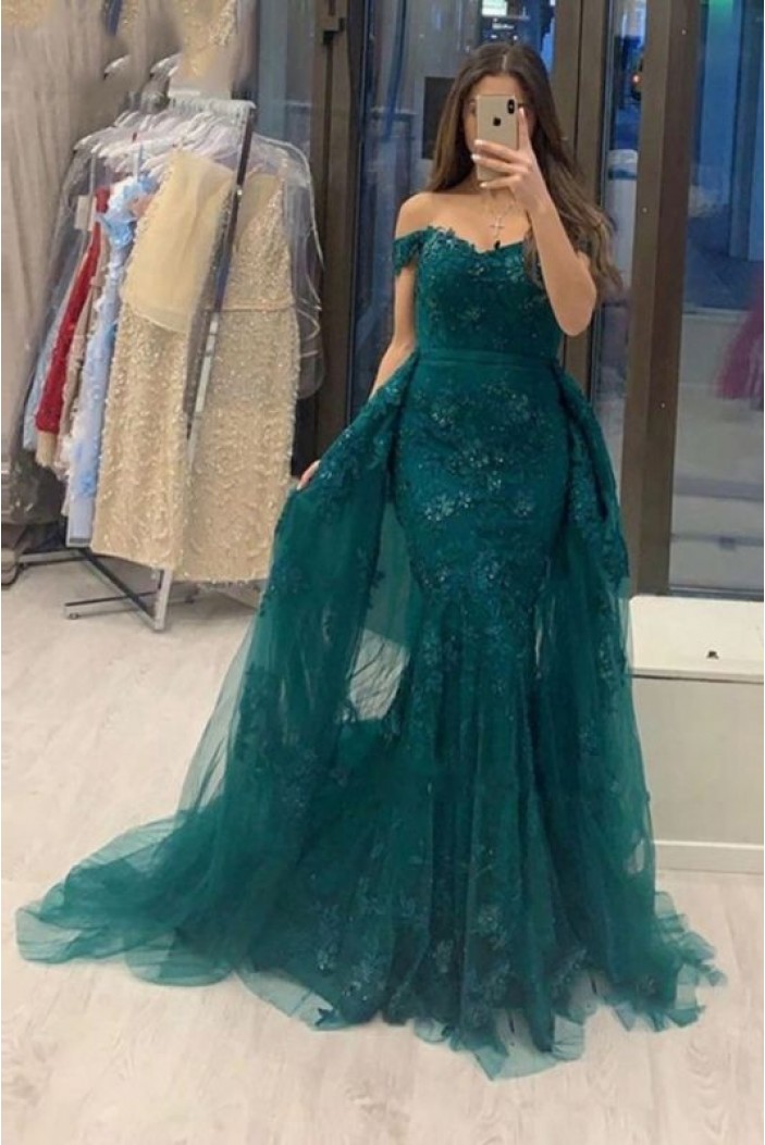 Mermaid Long Green Lace Prom Dress Formal Evening Gowns 901293
