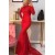 Long Red Mermaid Lace Long Sleeves Prom Dress Formal Evening Gowns 901304