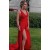 Long Red V Neck Prom Dress Formal Evening Gowns 901307