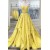 A-Line Long Yellow Strapless Prom Dress Formal Evening Gowns 901329