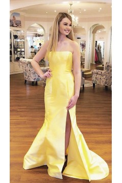 Elegant Long Yellow Mermaid Prom Dress Formal Evening Gowns 901332