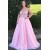 A-Line Long Pink Lace Prom Dress Formal Evening Gowns 901344