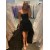 High Low Strapless Black Tulle Prom Dress Formal Evening Gowns 901369