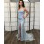 Long Blue Lace Spaghetti Straps Prom Dress Formal Evening Gowns 901400