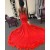 Long Red Mermaid Lace Prom Dress Formal Evening Gowns 901417