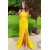 Long Yellow Lace Spaghetti Straps Prom Dress Formal Evening Gowns 901444