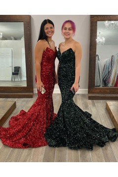 Mermaid Sequin Long Prom Dress Formal Evening Gowns 901454