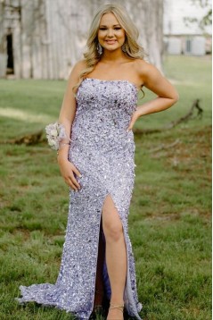 Elegant Strapless Sequin Prom Dress Formal Evening Gowns 901484