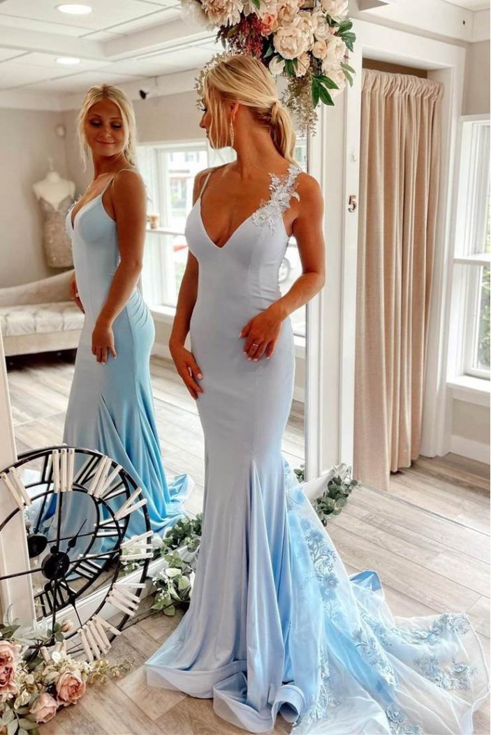 Elegant Long Mermaid Lace Prom Dress Formal Evening Gowns 901502
