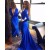 Mermaid Long Sleeves Deep V Neck Prom Dresses Formal Evening Gowns 901542