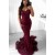 Mermaid Grape Lace Long Prom Dresses Formal Evening Gowns 901555