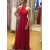 Long Red Chiffon Beaded Prom Dresses Formal Evening Gowns 901556