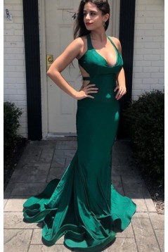 Long Green Mermaid Prom Dresses Formal Evening Gowns 901566
