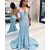 Long Blue Mermaid Sparkle Prom Dresses Formal Evening Gowns 901576