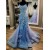 Long Blue Mermaid Lace and Tulle Prom Dresses Formal Evening Gowns 901587
