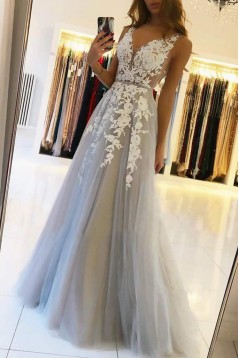A-Line Lace Prom Dresses Formal Evening Gowns 901616