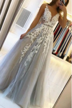 A-Line Lace Prom Dresses Formal Evening Gowns 901616