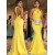 Long Yellow Mermaid Prom Dresses Formal Evening Gowns 901623