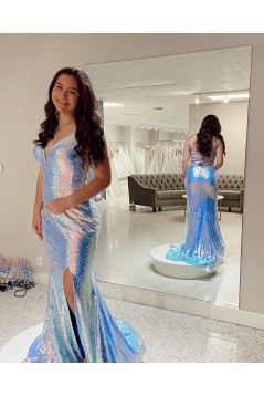 Elegant Mermaid Long Sparkle Prom Dresses Formal Evening Gowns 901650