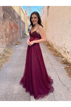 Long Grape Purple Prom Dresses Formal Evening Gowns 901662