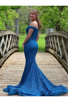 Long Mermaid Lace Prom Dresses Formal Evening Gowns 901664