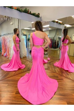 Long Pink Two Pieces Mermaid Prom Dresses Formal Evening Gowns 901667