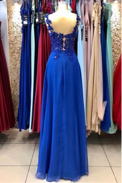Long Red Lace and Chiffon Prom Dresses Formal Evening Gowns 901734