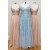 A-Line Long Blue Lace and Tulle Prom Dresses Formal Evening Gowns 901782