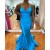 Long Blue Mermaid Prom Dresses Formal Evening Gowns 901789