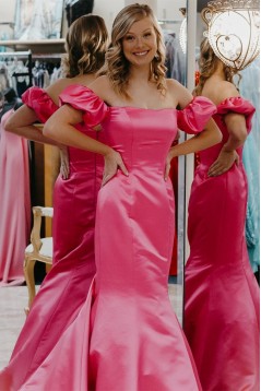 Long Mermaid Fuchsia Prom Dresses Formal Evening Gowns 901795